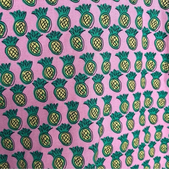 Talbots Scallop Shirt Dancing Pineapple Novelty Print Non Iron Luau Tiki 16 - Picture 8 of 11